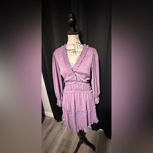 Elegant Purple Ruffled Women's Top